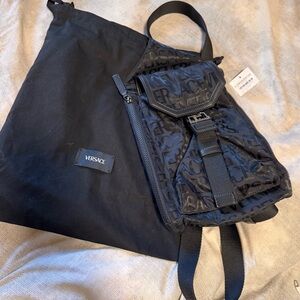 Versace Black Logo Backpack